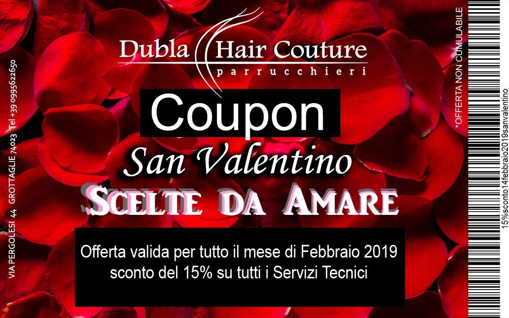 Coupon San Valentino - Dubla Hair Couture